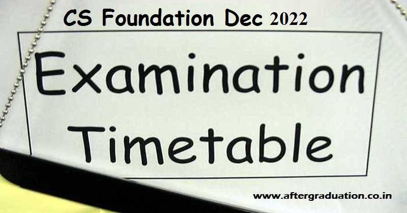 ICSI released CS Foundation December 2022 exam timetable and schedule. Computer Based CS Foundation Exam will be on Dec 28 and Dec 29, 2022